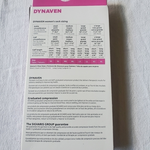 Dynaven Women Black Medical Compression 15-20 mmHg Sz. ML Stockings - Picture 6 of 7